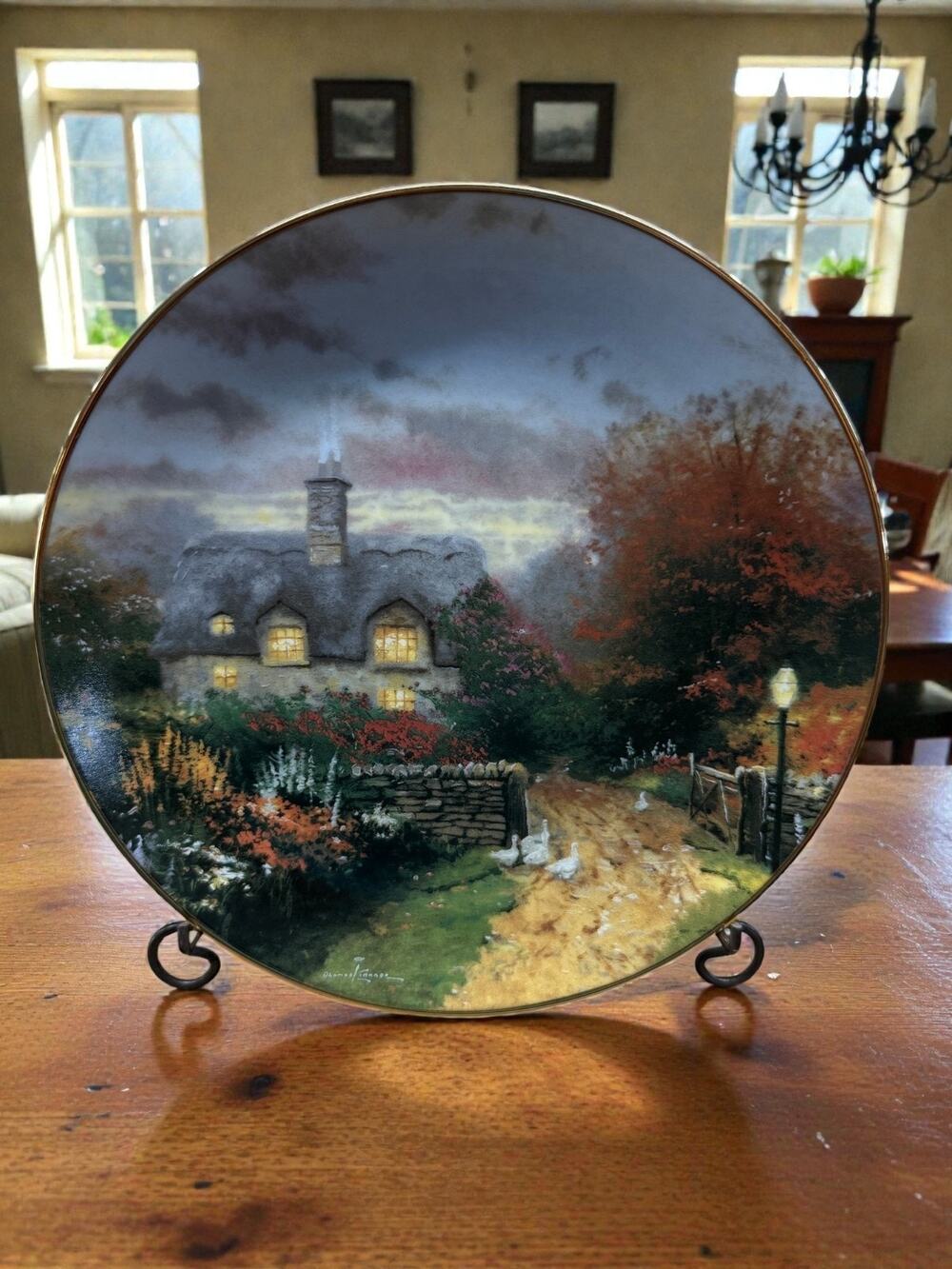 Thomas Kinkade Open Gate Cottage Plate Knowles 1991 LE Garden Cottage 8.5